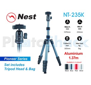 Nest 1.37m Aluminium Tripod 5 Section - NT235Kred